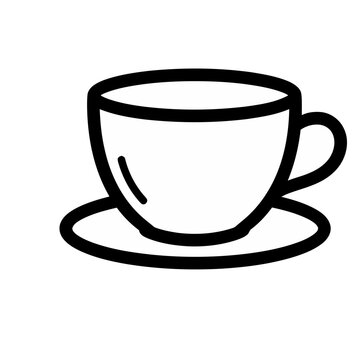 Simple cup and saucer icon