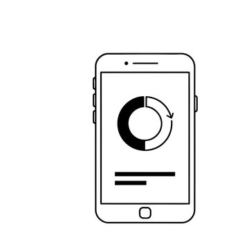 Smartphone with circular graph and data