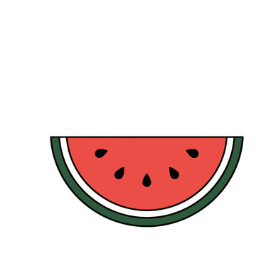 Watermelon slice with seeds