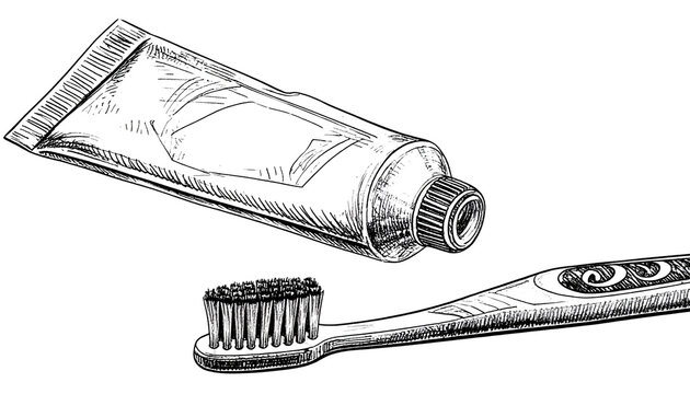 Toothbrush And Toothpaste Tube Illustration
