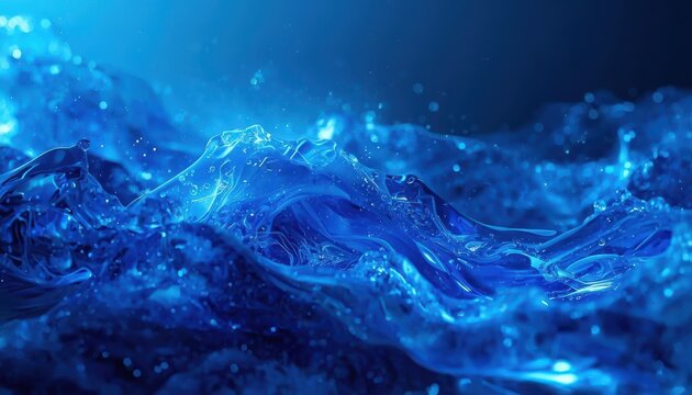 close up of blue water splash in the water