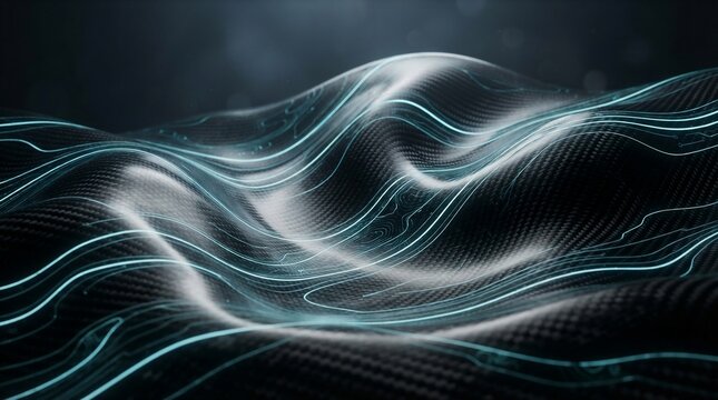 Abstract digital network waveform flowing energy data stream