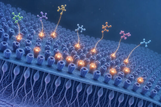 Olfactory receptors activating as scent molecules bind