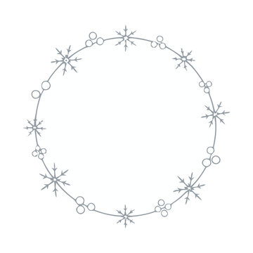 Winter Snowflake Circle Border