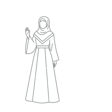 Woman in Hijab Waving H