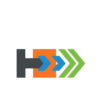 Abstract graphic with arrows and shapes