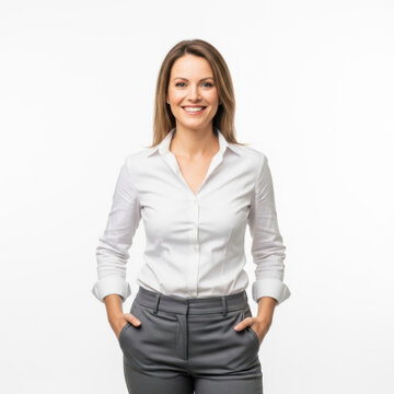 Confident woman standing with hands on hips