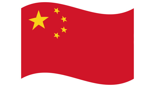 Waving flag of china with red background and five yellow stars as a national symbol Vector