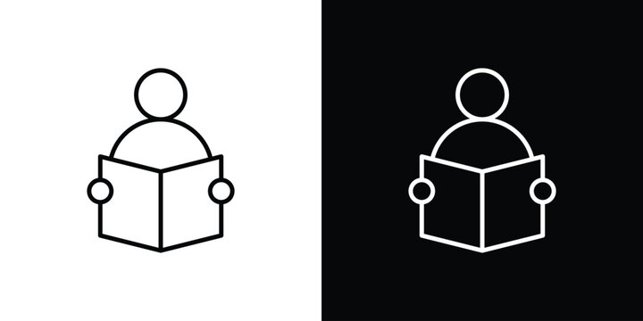 Book open reader icon minimal logos pack. EPS10