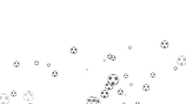 Design of balls bouncing from the bottom of the screen against a white background.