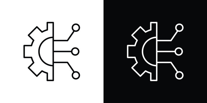 Digital transformation icon minimal logos pack. EPS10