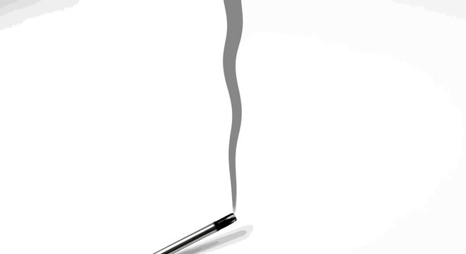 Cigarette butt on white background.