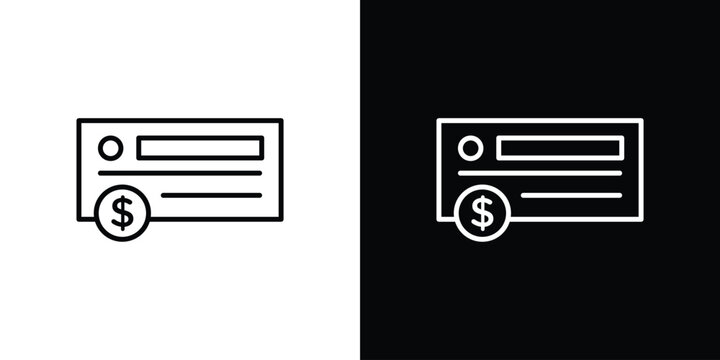 Money check icon minimal logos pack. EPS10