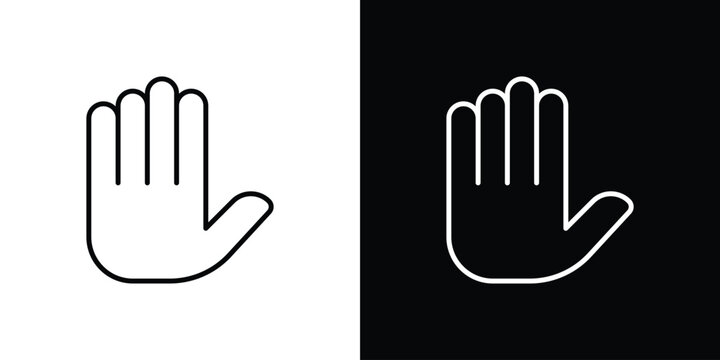 Raised hand icon minimal logos pack. EPS10