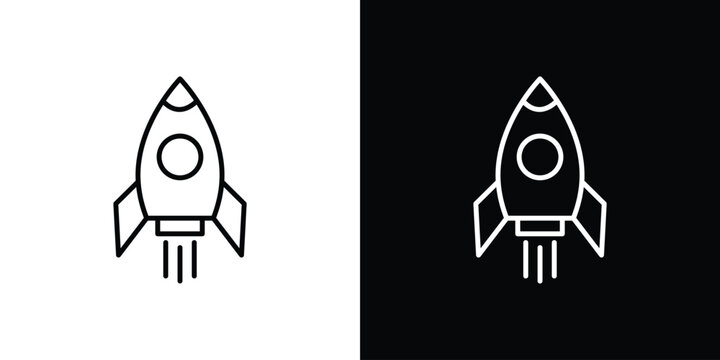 Rocket launch icon minimal logos pack. EPS10