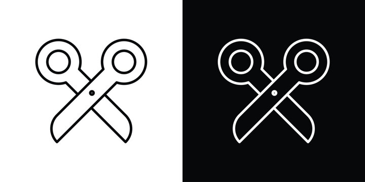 Scissors icon minimal logos pack. EPS10