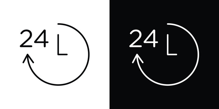 Time twenty four icon minimal logos pack. EPS10