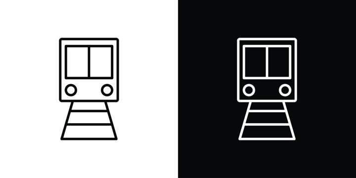 Train icon minimal logos pack. EPS10