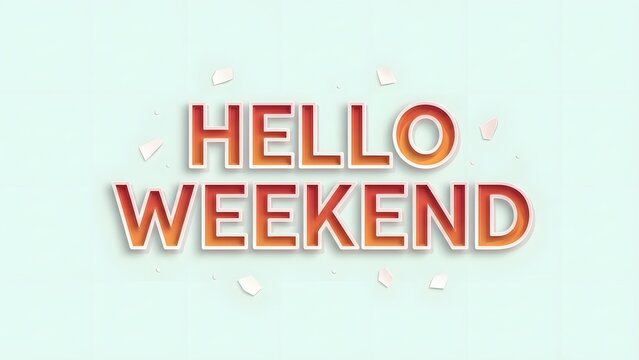 Hello Weekend Text on Soft Pastel Background
