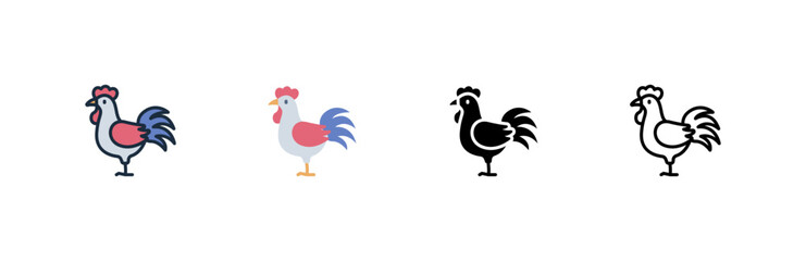 Obraz premium French rooster icon. Coq gaulois bird. Culture national and identity. Farm animal and pride.