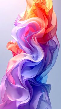 Vibrant colorful fabric flowing smoothly.