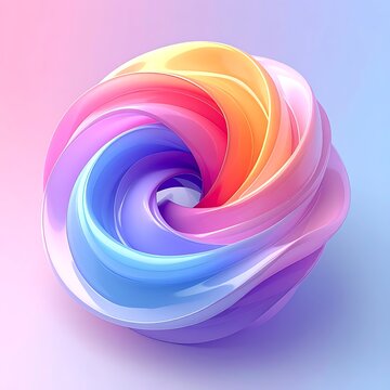 Vibrant colorful swirl design element.