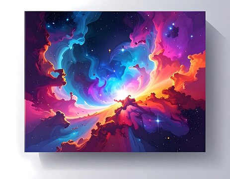 Vibrant Cosmic Galaxy Artwork Displayed.