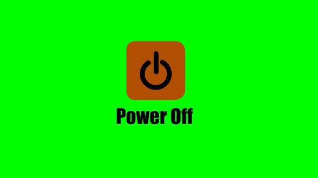 Power On Button Icon Animation on Green Screen Chroma Key