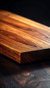 Wooden plank with brown grain texture.