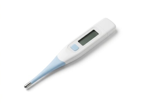 Sleek Digital Thermometer on White Background