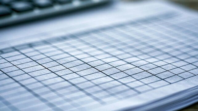 Close-up of a spreadsheet with a calculator in the background, symbolizing financial planning and data analysis