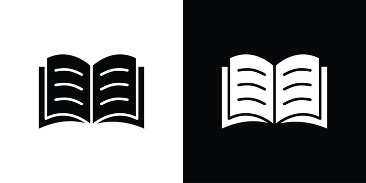 Book open icon outline pictogram series