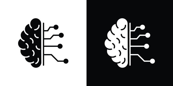 Brain circuit icon outline pictogram series