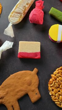 Assorted Latin American sweets and crunchy nut bars