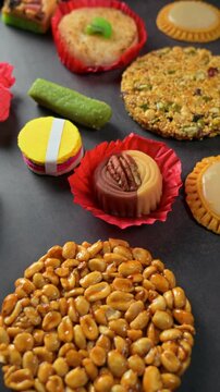 Aerial view of authentic sweet candies from Mexico