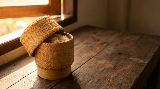 Thai Woven Bamboo Sticky Rice Basket