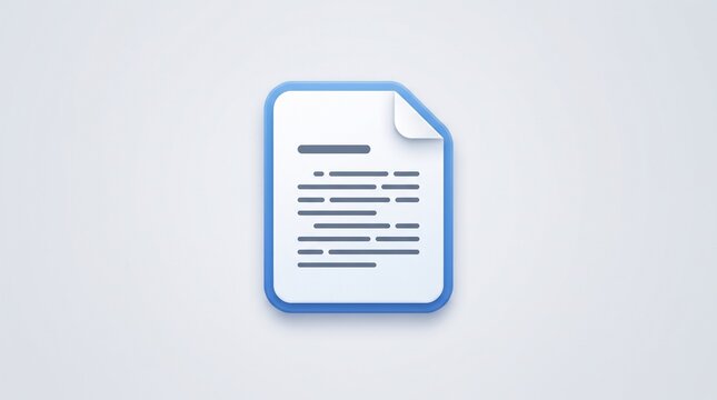 Clean paper document icon representing files, reports, and office documentation