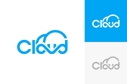 Modern Cloud Logo Design with Network Connection Monogram, Minimalist Cloud Computing Icon for Data Storage, Technology, Web Hosting, Digital Service and Business Identity Vector
