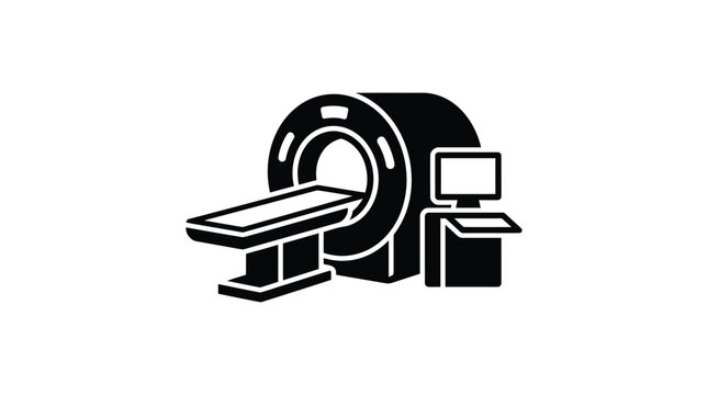 mri machine silhouette on white background scanner medical diagnostic technology healthcare equipment