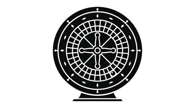 roulette wheel silhouette on white background gambling casino game chance luck fortune