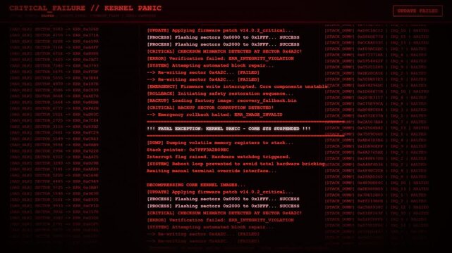Critical Failure Kernel Panic System Crash Animation.