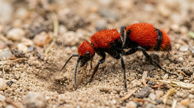 velvet ant digging nest
