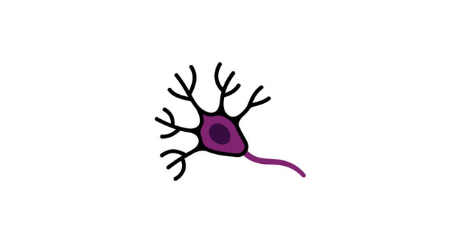 Neuron Cell Structure Biology Illustration.