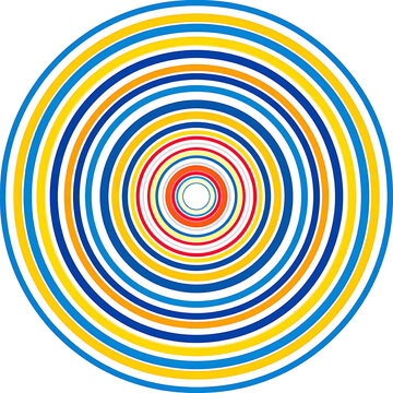 concentric circles pattern with abstract colors, vibrant energy and movement, optical illusion effect