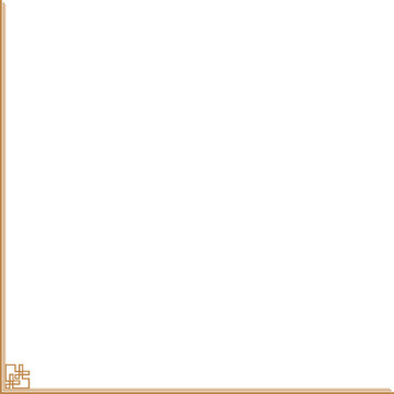 Gold elegant square frame with oriental ornaments on single corners. Design print for greeting cards, wedding invitations, restaurant menu, royal certificates. 32B
