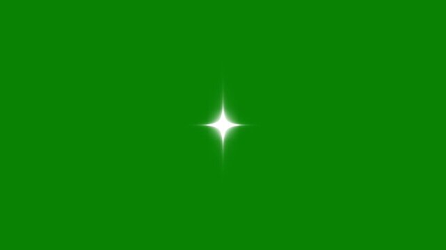 White twinkle star sparkle animation, glowing fairy stars, glitter shine effect, green background, cartoon star doodles, transparent overlay, festive holiday decoration, retro glowing movement, 4K