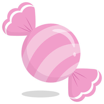 Cute Kawaii Pastel Rose Pink Striped Candy Icon