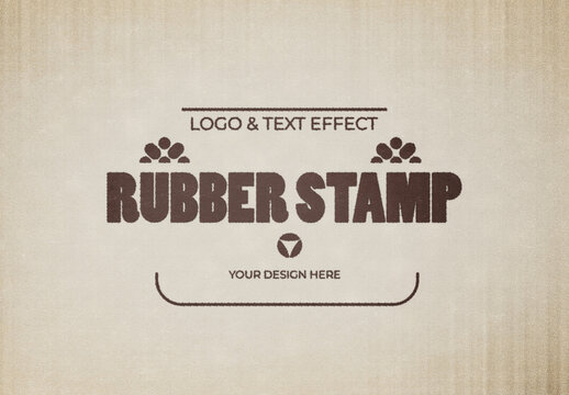 Rubber Stamp Logo and Text Effect