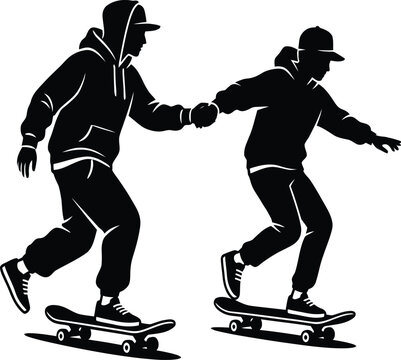 Friendship day two friends skateboarding together a celebration of bonds