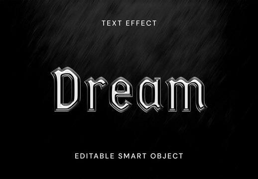 Chrome Gothic Glass Text Effect